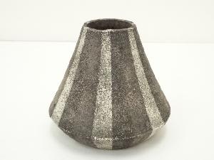 佐藤和彦造　灰陶泥彩花瓶